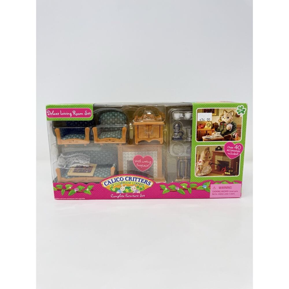 Calico Critters Sylvanian Families Deluxe Living Room Set Boxed Incomplete